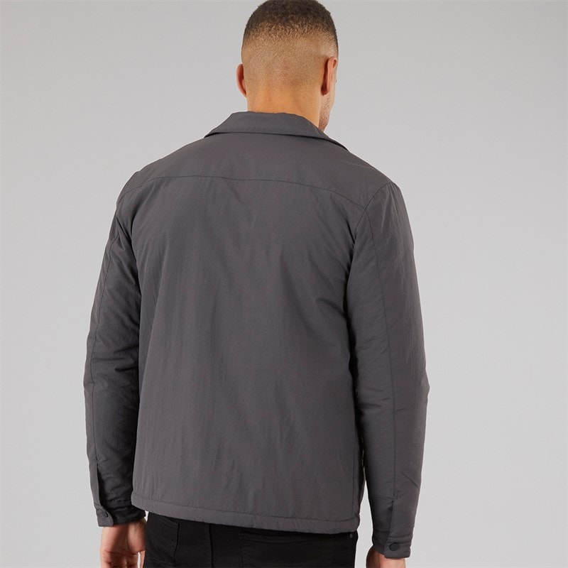 Brave Soul Mens Pearson Borg Lined Shacket Charcoal - Image 2