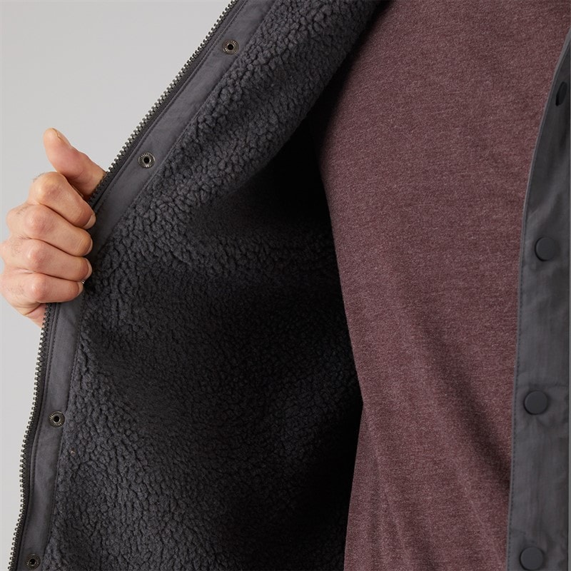 Brave Soul Mens Pearson Borg Lined Shacket Charcoal - Image 5