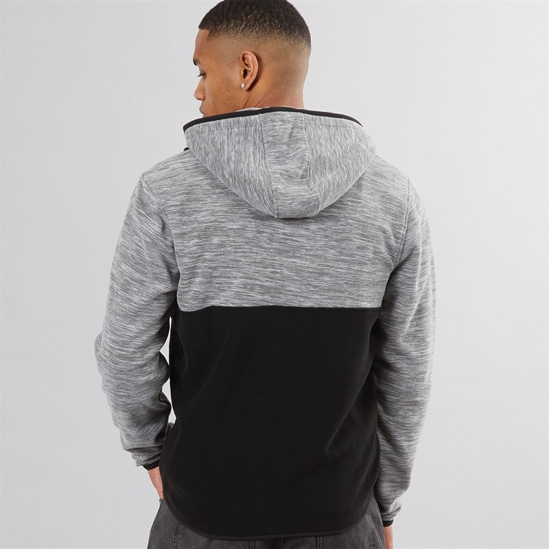 Brave Soul Mens Ingleton Zip Through Hoodie Ecru/Black/Jet Black - Image 2