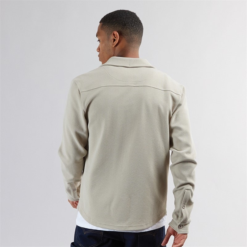 Brave Soul Mens Knight Button Up Long Sleeve Shirt Light Sand - Image 2