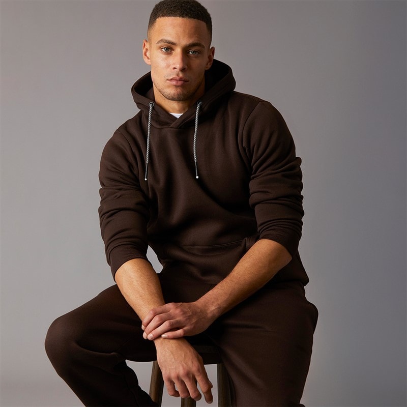 Brave Soul Mens Hadid Tracksuit Chocolate Brown - Image 3