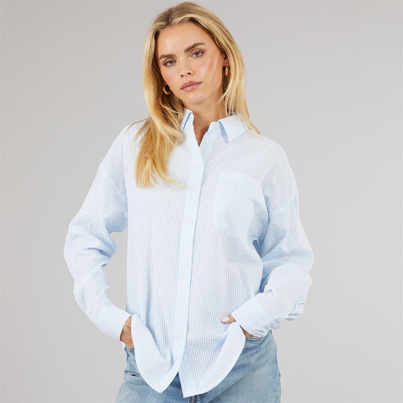 Brave Soul Womens Stripe Shirt Blue/White