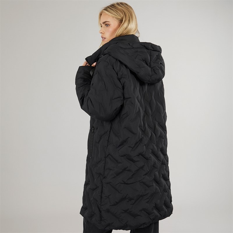 Brave Soul Womens Lilla Long Puffer Coat Black - Image 2