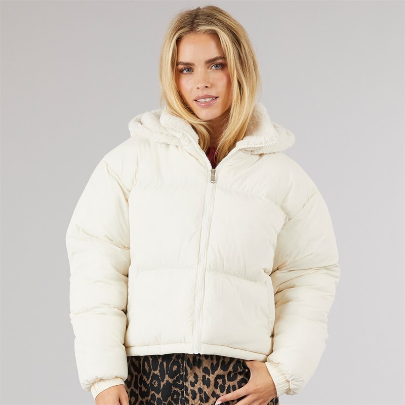 Brave Soul Womens Anise Short Puffer Cream - Image 3