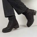 Brave Soul Womens Raye Lace Up Buckle Boots Black