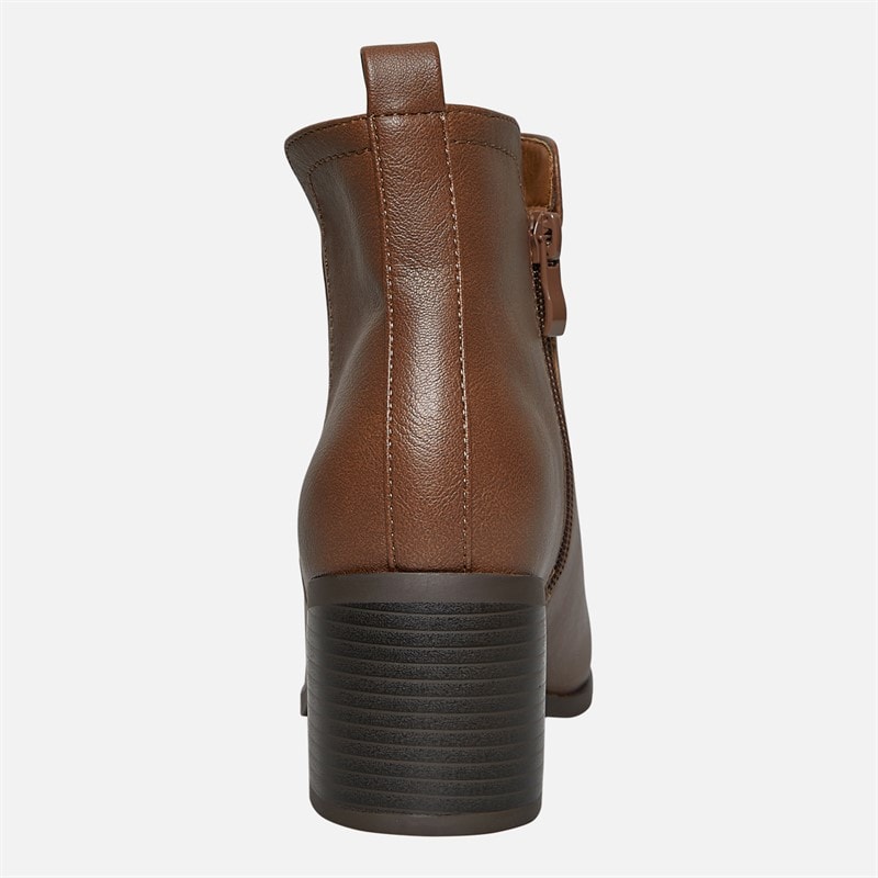 Brave Soul Womens Brae Soul Gail 2 Chunky Heel Ankle Boots Brown - Image 4