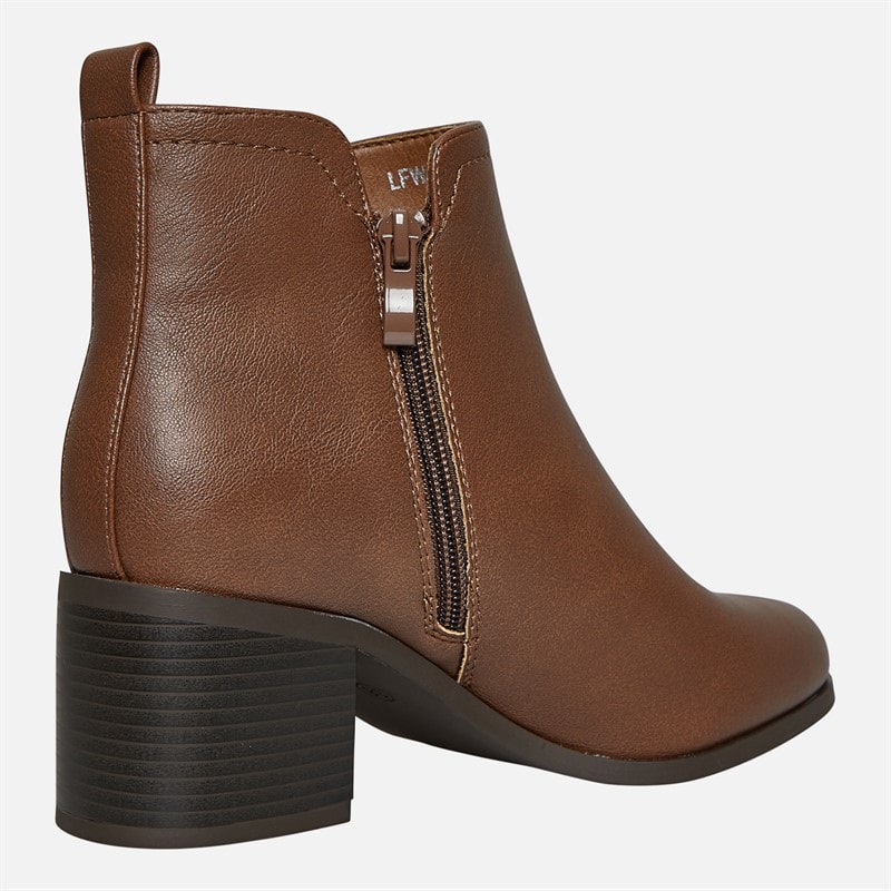 Brave Soul Womens Brae Soul Gail 2 Chunky Heel Ankle Boots Brown - Image 5