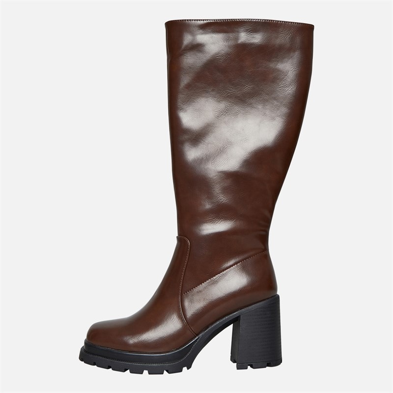Brave Soul Womens Ceira Knee High Boots Brown - Image 2