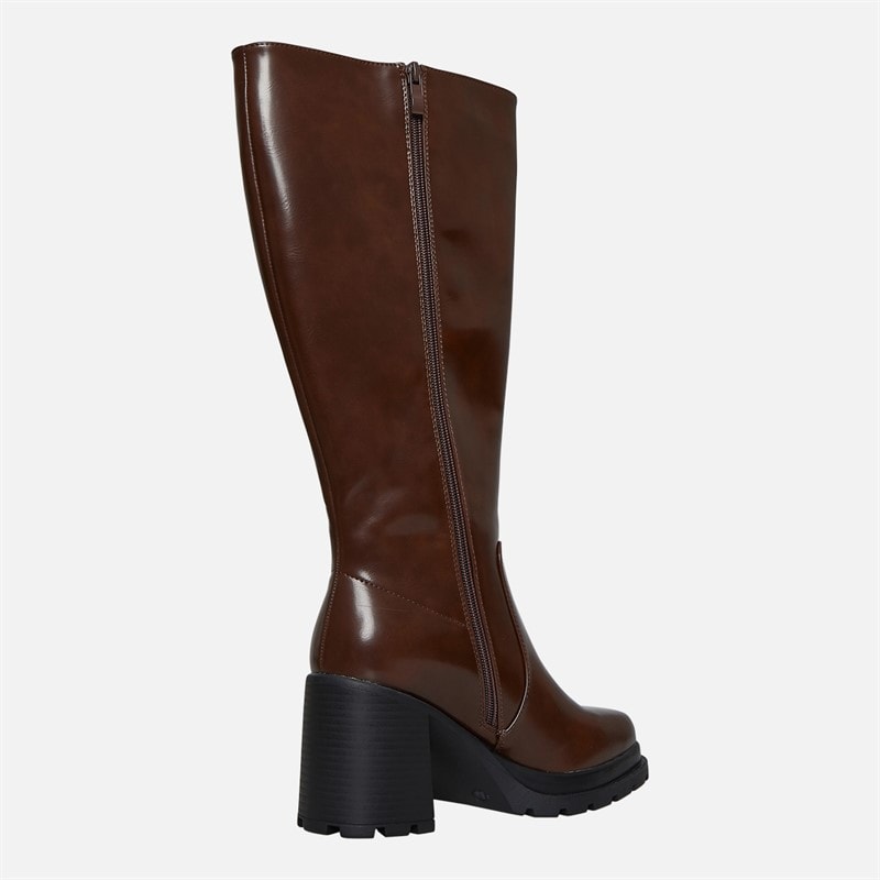 Brave Soul Womens Ceira Knee High Boots Brown - Image 5