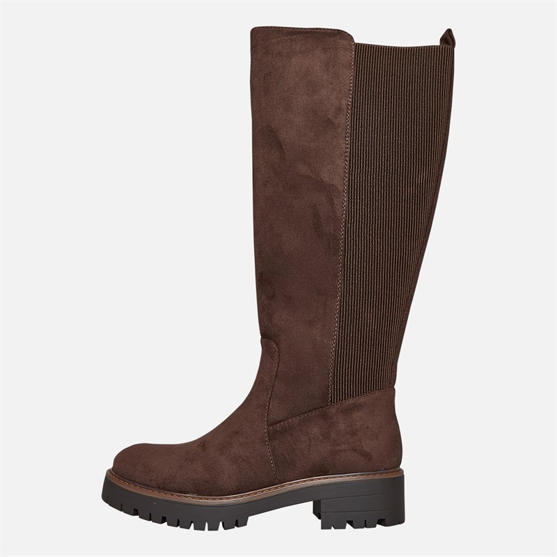 Brave Soul Womens Klara Knee High Boots Brown - Image 2