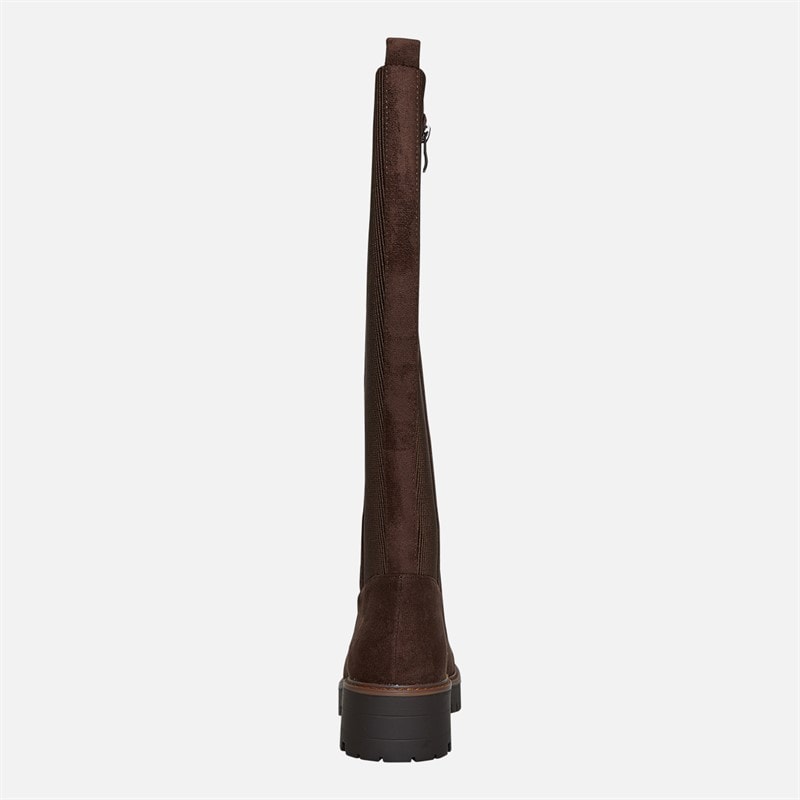 Brave Soul Womens Klara Knee High Boots Brown - Image 4