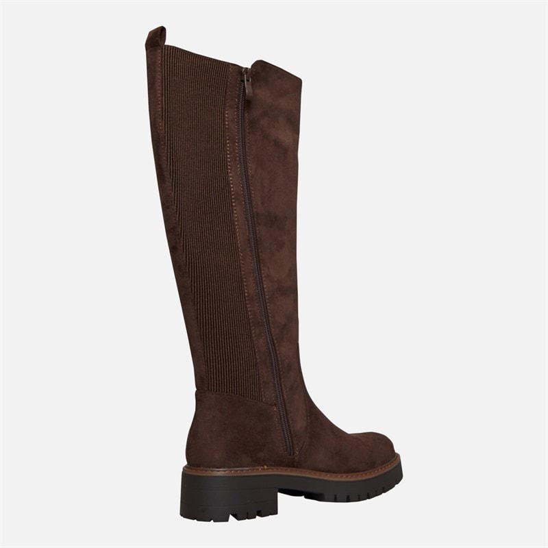 Brave Soul Womens Klara Knee High Boots Brown - Image 5