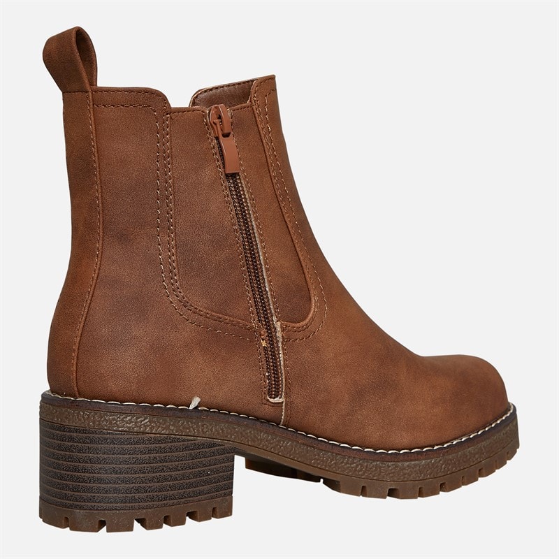 Brave Soul Womens Sara Chelsea Boots Brown - Image 5