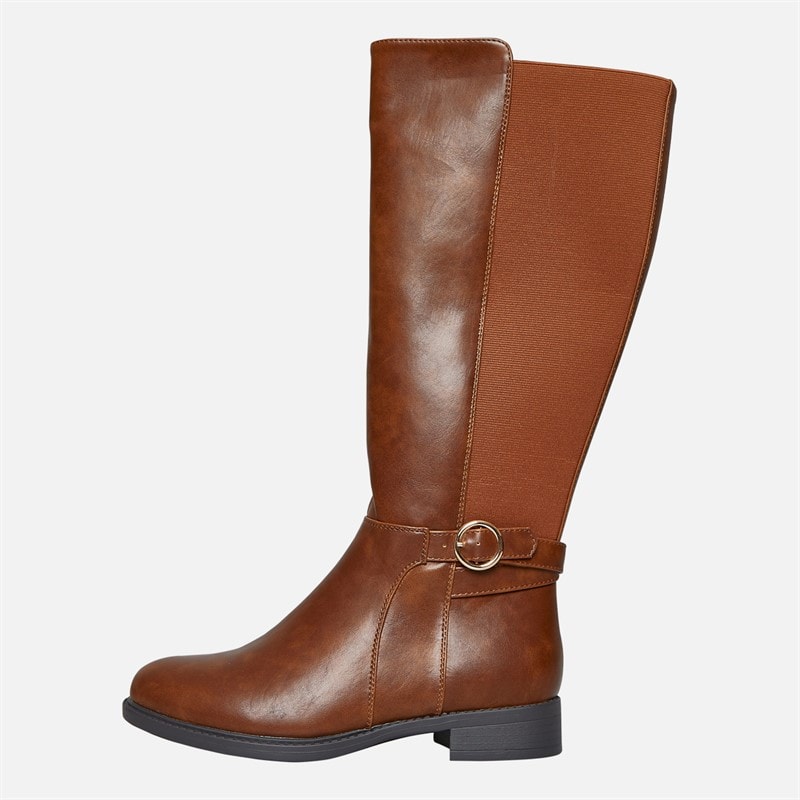 Brave Soul Womens Beck Knee High Boots Dark Tan - Image 2