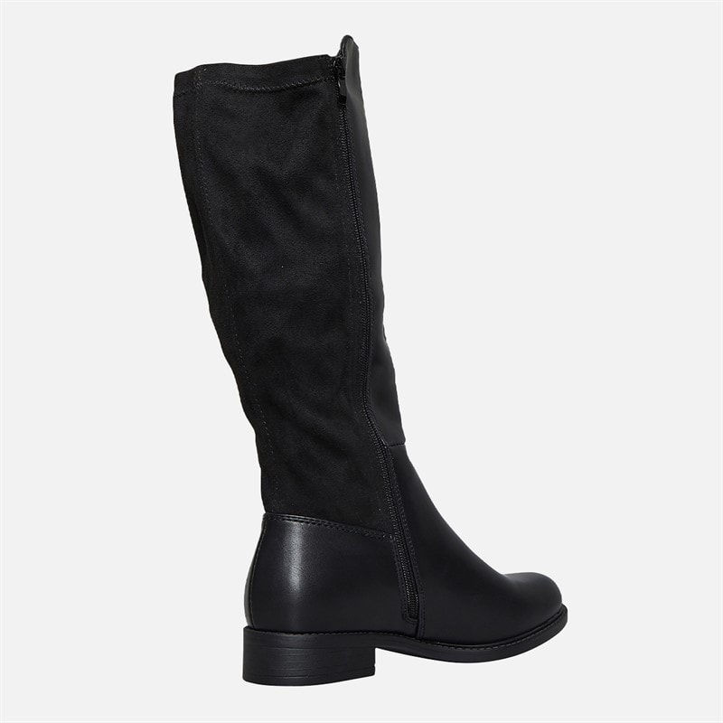 Brave Soul Womens Anna Knee High Boots Black - Image 4