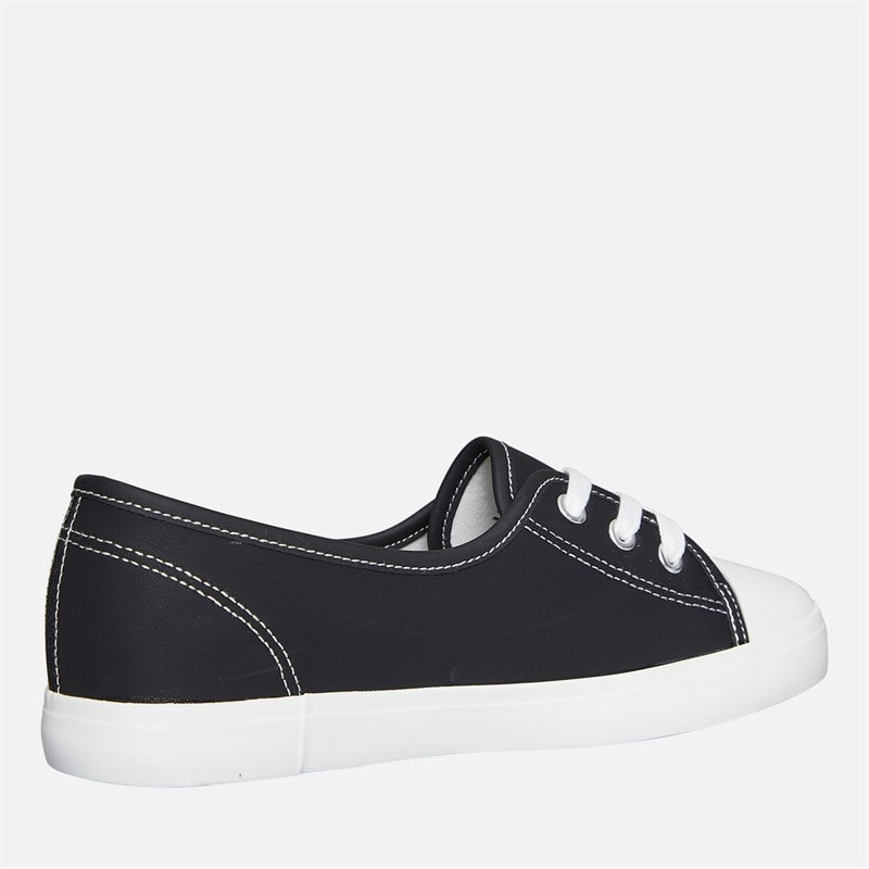 Brave Soul Womens Gemma PU Trainers Black/White - Image 5