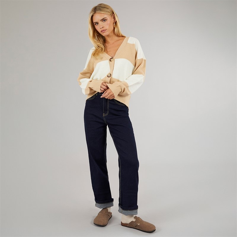 Brave Soul Womens Headley Stripe Cardigan Biscuit/Ivory - Image 3