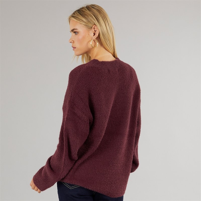 Brave Soul Womens Val Turtle Neck Jumper Aubergine - Image 2