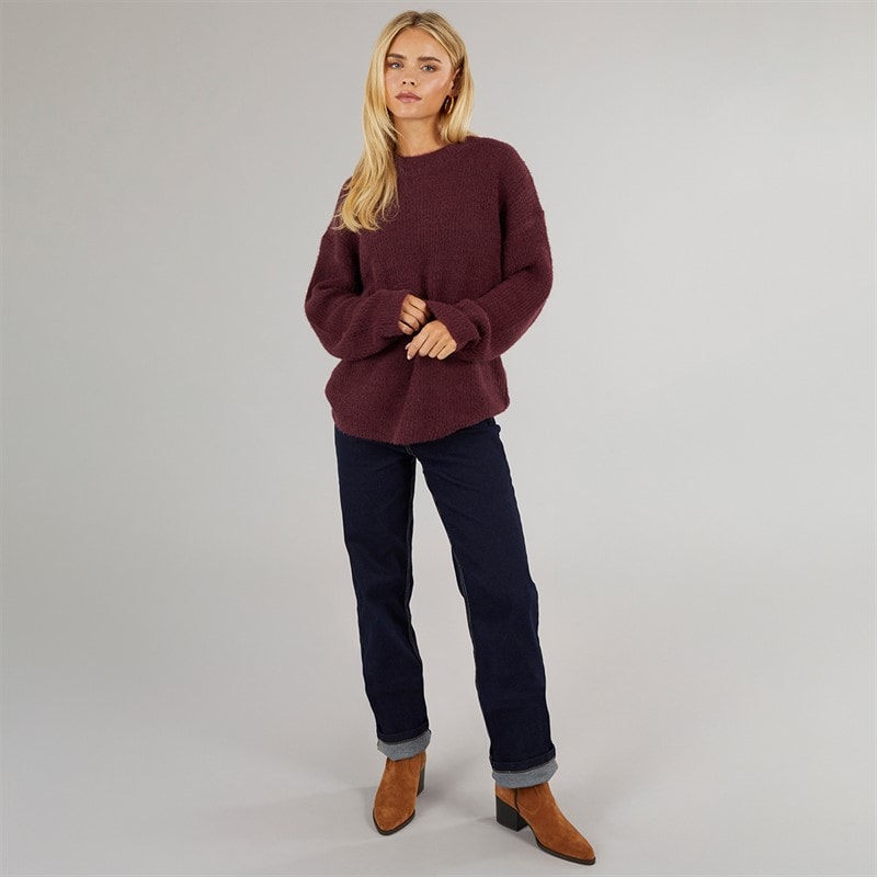 Brave Soul Womens Val Turtle Neck Jumper Aubergine - Image 3