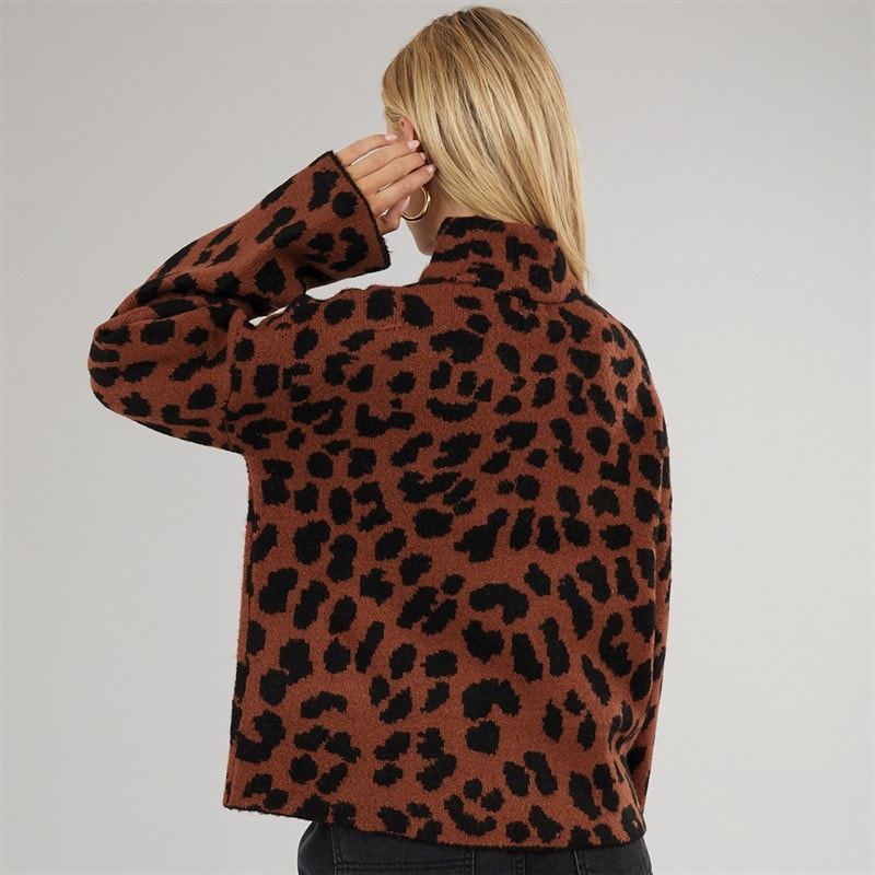 Brave Soul Womens Anders Animal Tunic Brown/Black - Image 2