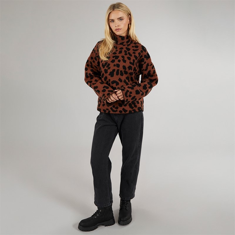 Brave Soul Womens Anders Animal Tunic Brown/Black - Image 3