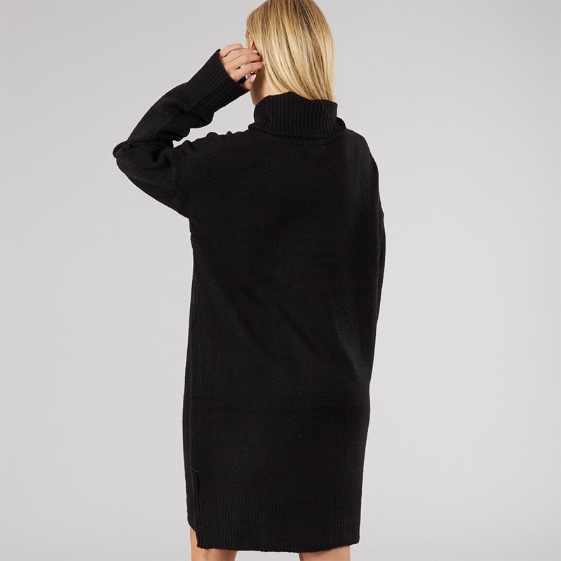 Brave Soul Womens Mingly Roll Neck Knitted Dress Black - Image 2