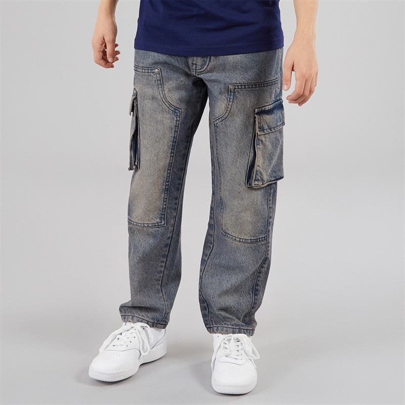 Brave Soul Boys Loose Fit Jeans Mid Blue
