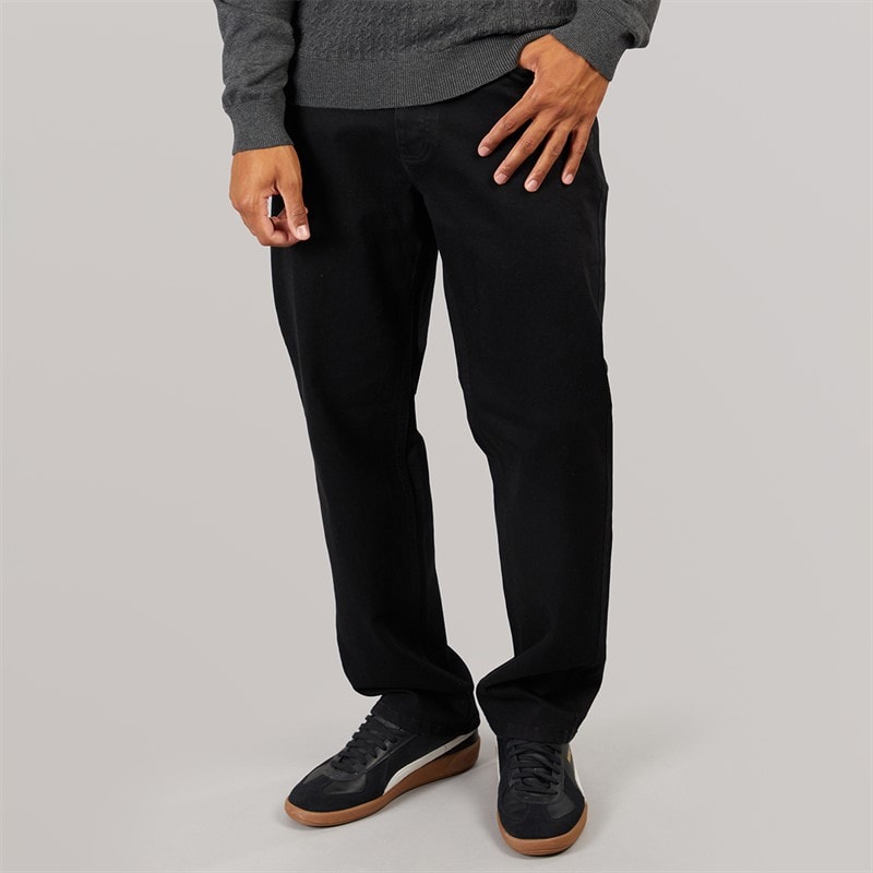 Brave Soul Mens Straight Fit Denim Jeans Blackwash - Image 1