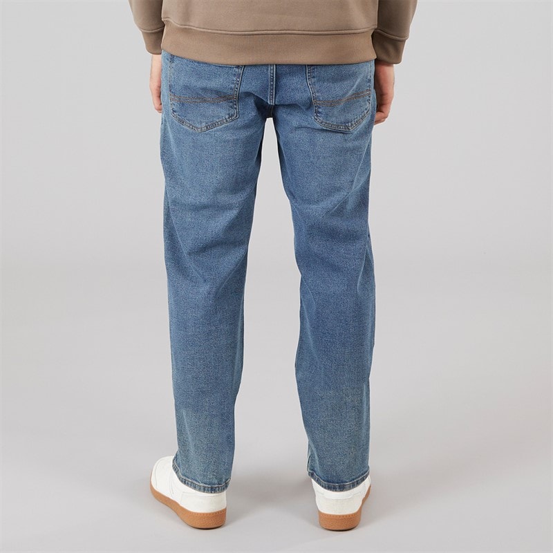 Brave Soul Mens Straight Fit Denim Jeans Mid Blue Wash - Image 2