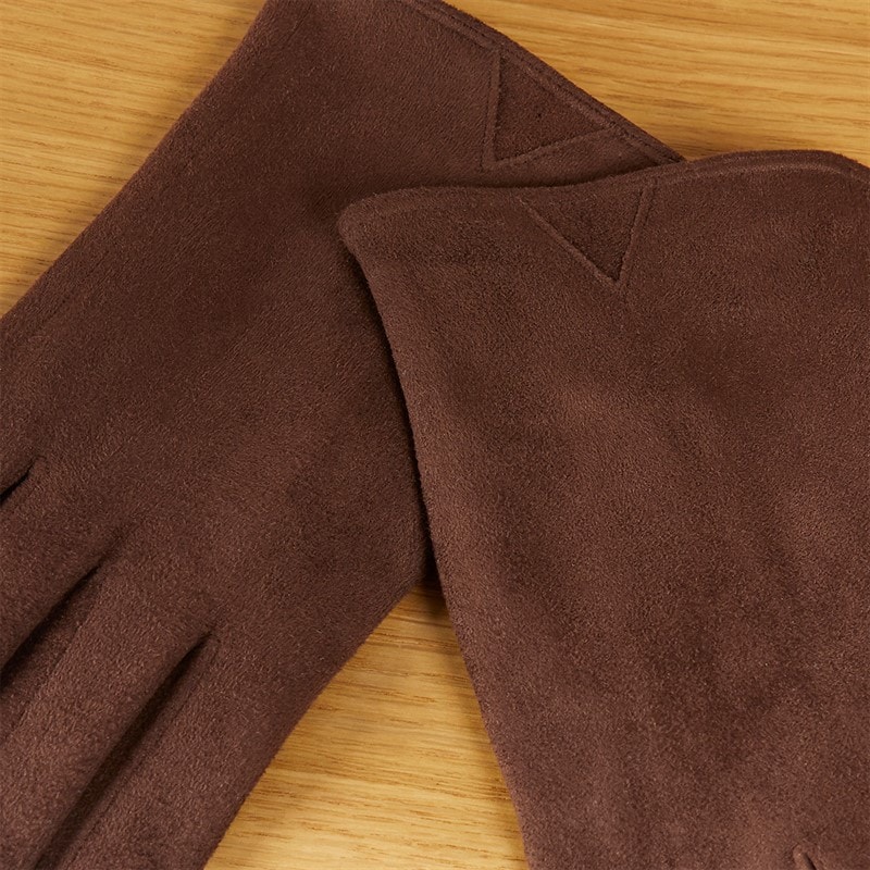 Brave Soul Mens Suede Gloves Dark Brown - Image 2