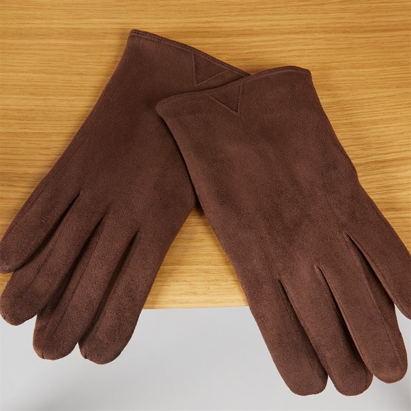 Brave Soul Mens Suede Gloves Dark Brown - Image 3