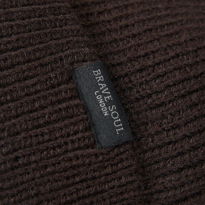 Brave Soul Mens Wynn Beanie Dark Brown - Image 2