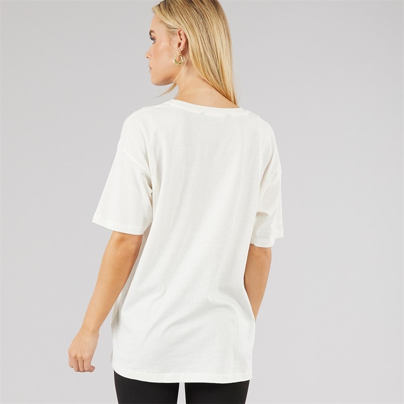 Brave Soul Womens Laurel Graphic T-Shirt Cream - Image 2
