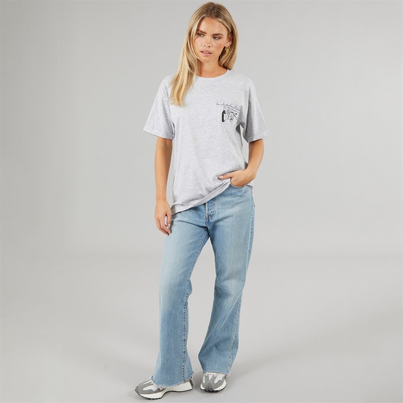 Brave Soul Womens Graphic T Shirt Grey Marl - Image 4