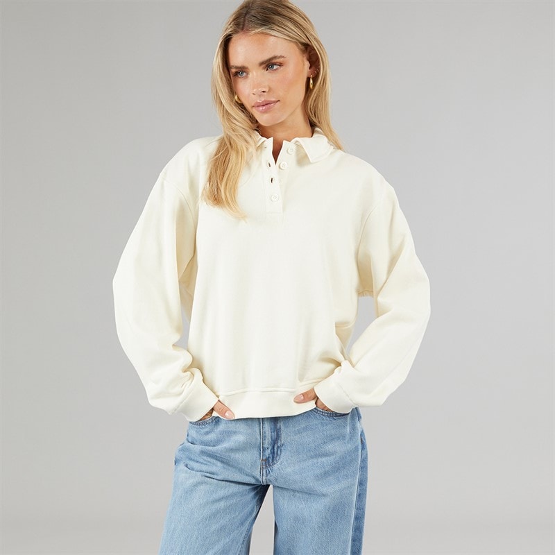 Brave Soul Womens Sherry Sweatshirt Cream - Image 3