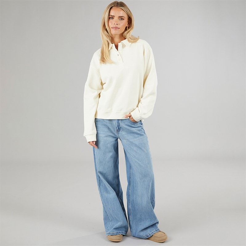 Brave Soul Womens Sherry Sweatshirt Cream - Image 4