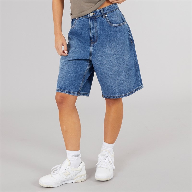 Brave Soul Womens Mich Denim Jorts Dark Vintage Blue
