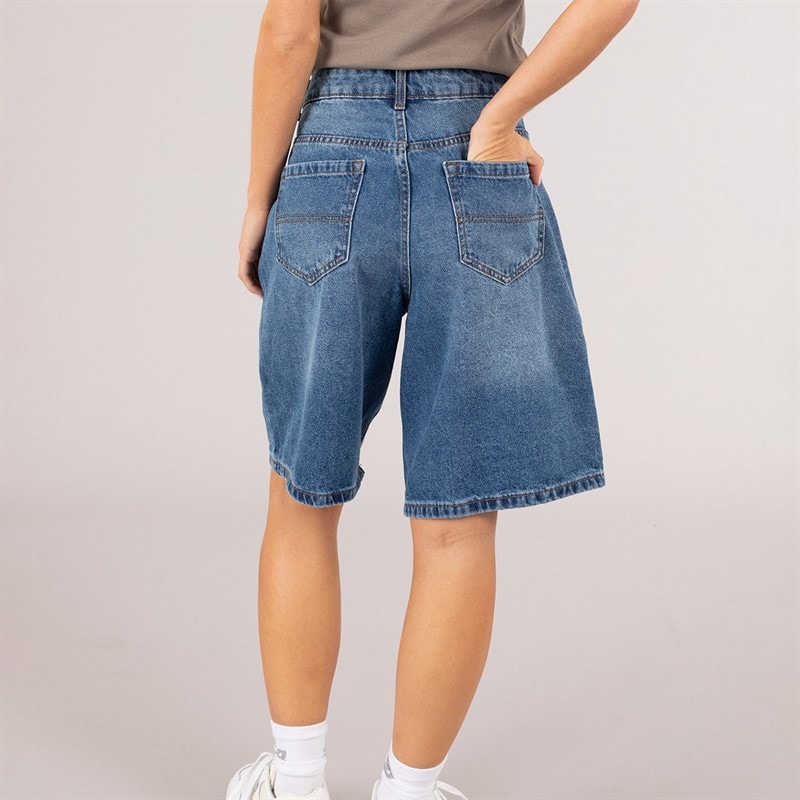Brave Soul Womens Mich Denim Jorts Dark Vintage Blue - Image 2