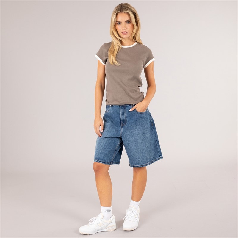 Brave Soul Womens Mich Denim Jorts Dark Vintage Blue - Image 4