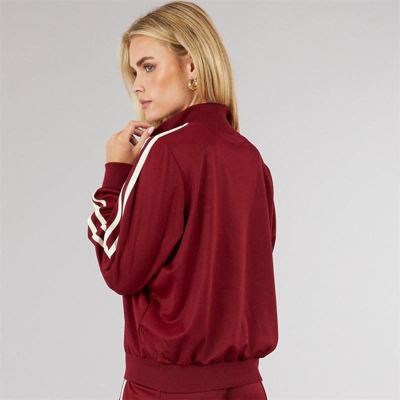 Brave Soul Womens Selma Stripe Sweatshirt Burgundy - Image 2