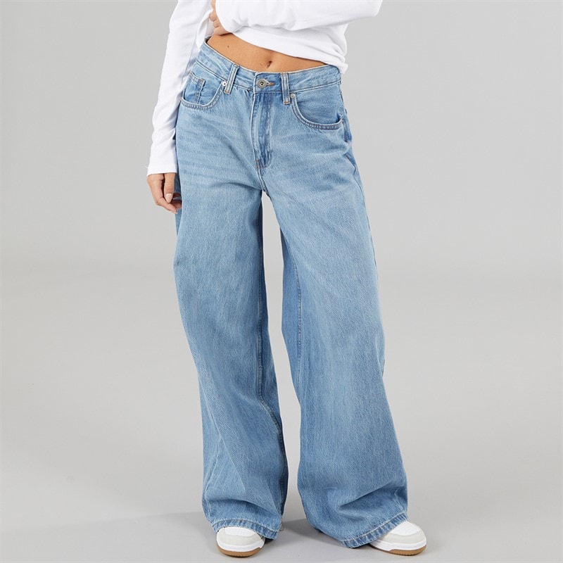 Brave Soul Womens Peyton Wide Leg Jeans Pale Blue - Image 1