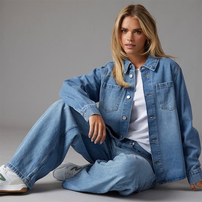 Brave Soul Womens Peyton Wide Leg Jeans Pale Blue - Image 3