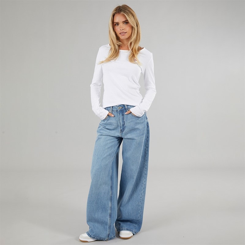 Brave Soul Womens Peyton Wide Leg Jeans Pale Blue - Image 4