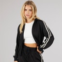 Brave Soul Womens Selma Stripe Sweatshirt Black