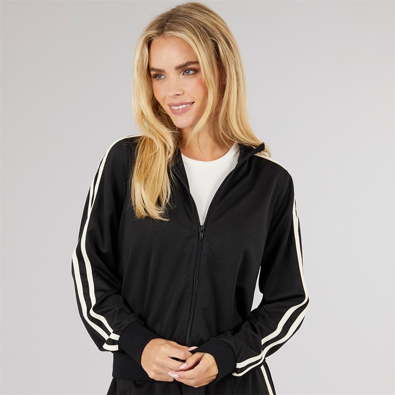Brave Soul Womens Selma Stripe Sweatshirt Black - Image 3