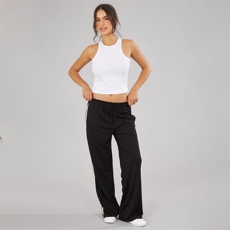 Brave Soul Womens Noelle Stripe Joggers Black/Cream - Image 4