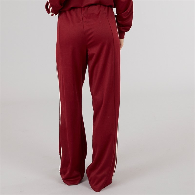 Brave Soul Womens Noelle Stripe Joggers Burgundy/Cream - Image 2