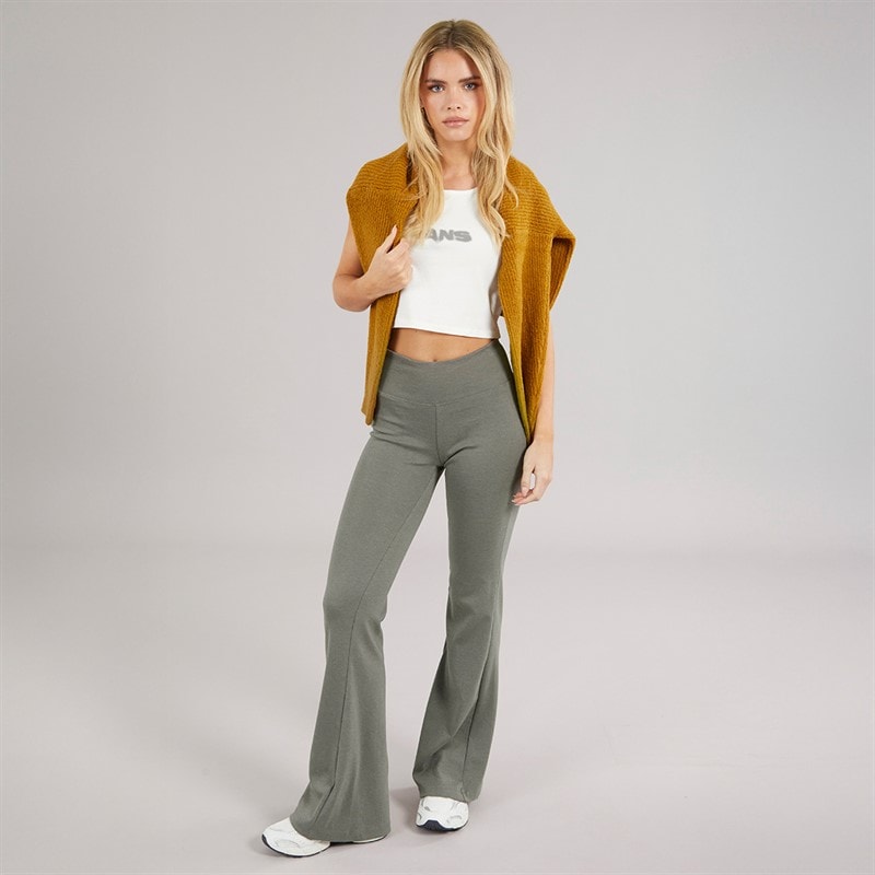 Brave Soul Womens Jane Yoga Pants Dark Grey Marl - Image 3