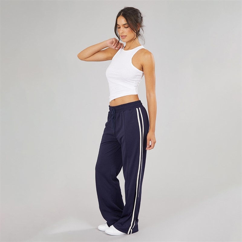 Brave Soul Womens Noelle Stripe Joggers Navy/Cream - Image 4