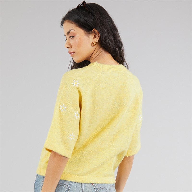 Brave Soul Womens Fibbs Knit Jumper Yellow Melange - Image 2